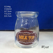 100ml Glass Pudding Jar 3.6oz Glass Decal Yogurt Milk Bottle Glass Dairy Jar